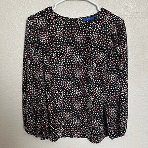 Apt. 9 Black and White Heart Print Blouse